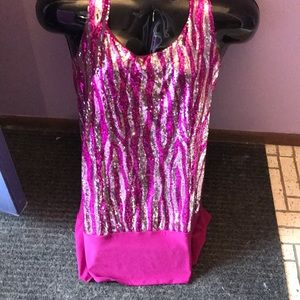 Pink tank with sequins size 1x